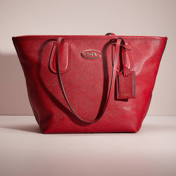 Coach Handbags - COACH Taxi Zip Top Tote Textured Leather